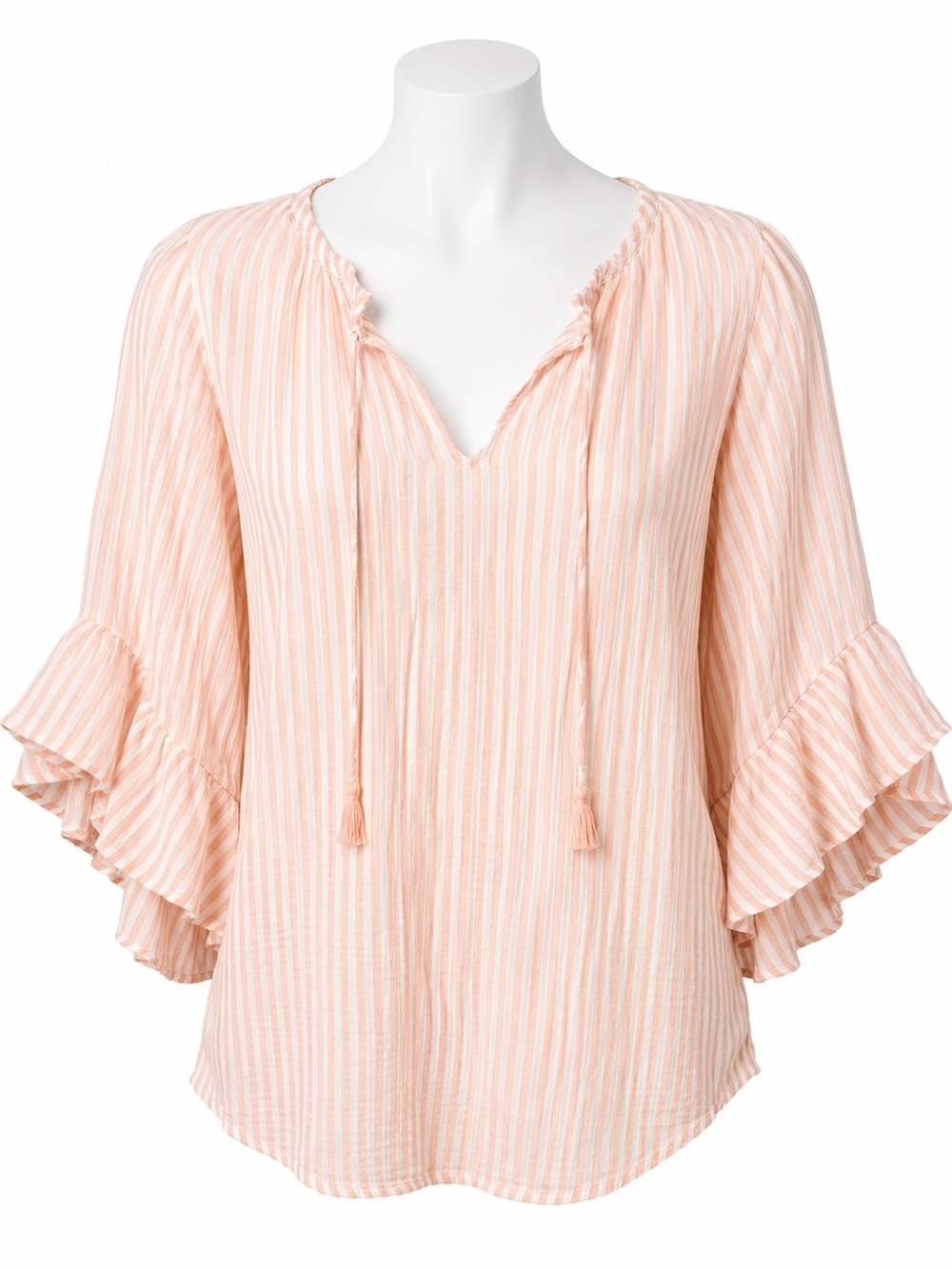 LC Lauren Conrad peach striped blouse